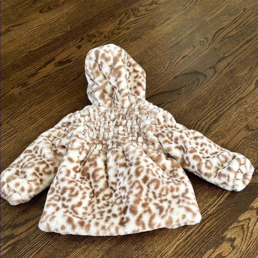 Cozy Tan and Cream Faux Fur Baby Coat
